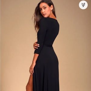 NEW WITH TAGS! Lulus Garden District Black Wrap Maxi Dress - SIZE L never worn!